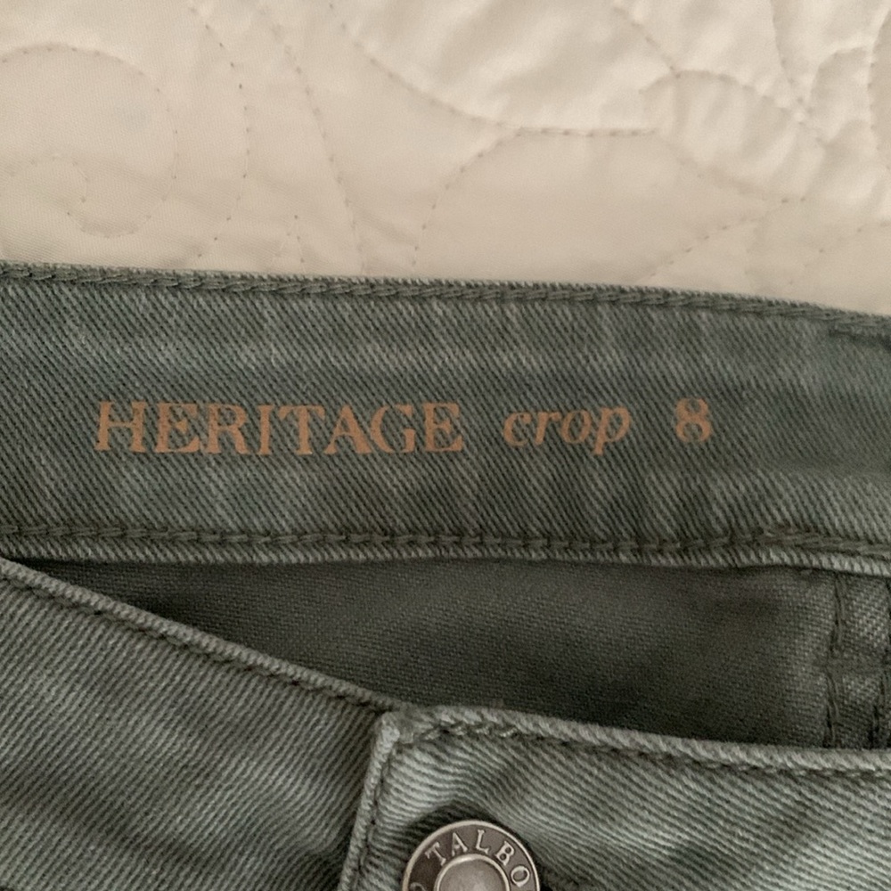 Talbots army green straight leg jeans size 8 - Picture 2 of 13